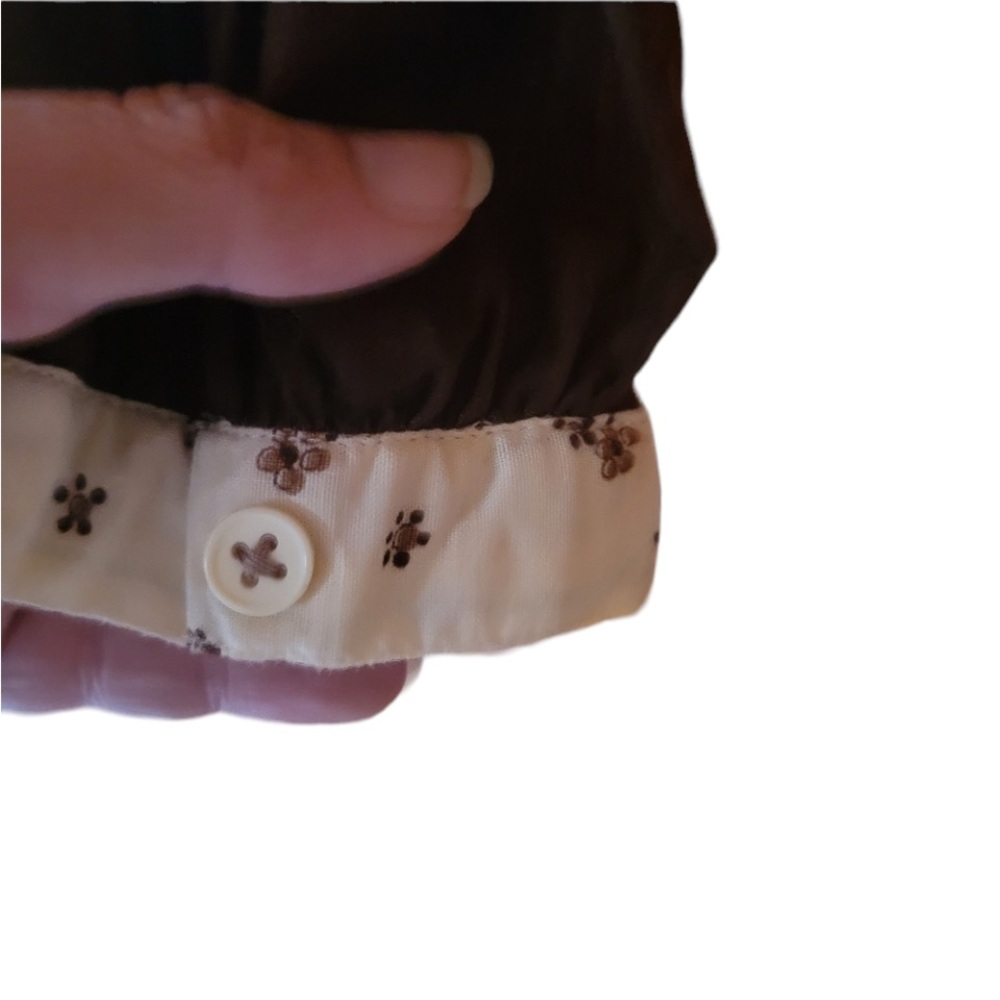 Vintage‎ Lathy? Off White & Brown Floral Dress - Picture 6 of 8